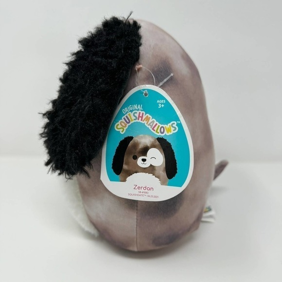 Original Squishmallows Zerdan Dog Fuzzy Ears 8" Plush Marbled Brown Gray Winking - Picture 5 of 16